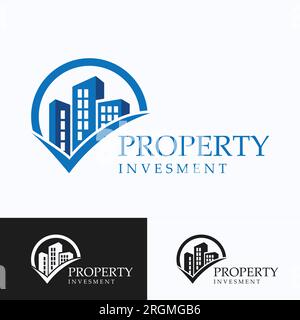 Logo de propriété Design Logotype immobilier Bâtiment vecteur d'investissement immobilier Illustration de Vecteur