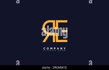 LETTRES ALPHABÉTIQUES RE initiales logo monogramme Illustration de Vecteur