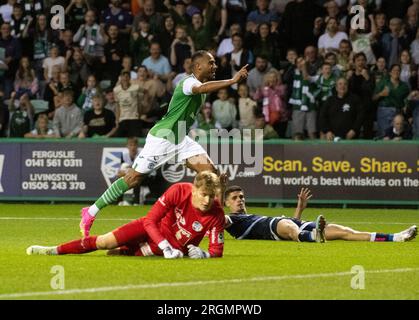 Edimbourg, Royaume-Uni. 10 août 2023. Europa Conference League - Hibernian FC v Luzern 230810 Hibs affronte Luzern dans l'Europa Conference League au Easter Road Stadium, Édimbourg, Écosse, Royaume-Uni crédit : Ian Jacobs/Alamy Live News Banque D'Images