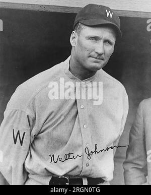 1924 sénateurs de Washington : lanceur Walter Johnson Banque D'Images