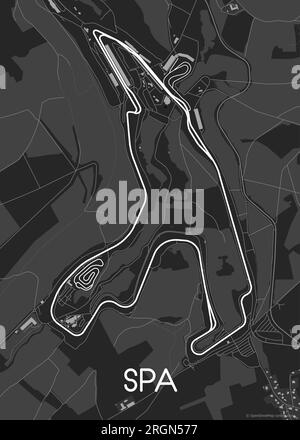 Carte du circuit de Spa Francorchamps Illustration de Vecteur
