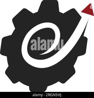 Modèle de logo de service Gear isolé. Identité de marque. Icône graphique vectoriel abstrait Illustration de Vecteur