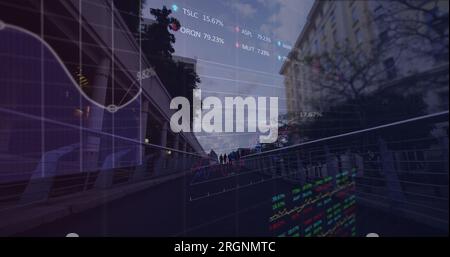 Image du traitement des données financières sur CityScape Banque D'Images