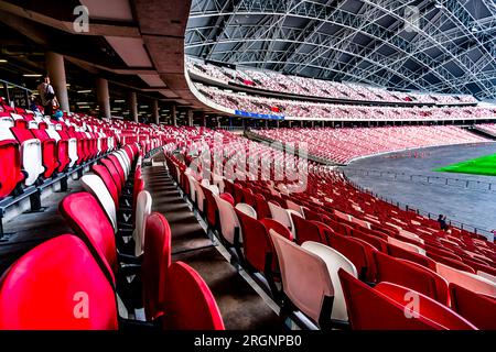 Vue intérieure du Singapore Sport Hub, National Stadium. Banque D'Images