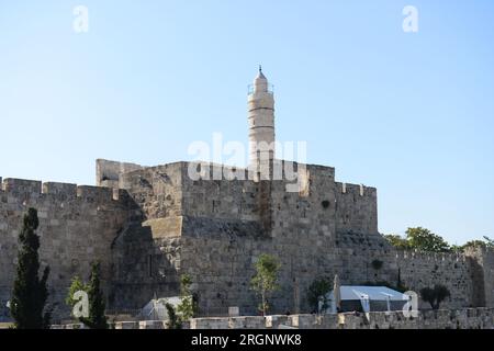 La Citadelle près de la porte de Jaffa dans la vieille ville de Jérusalem. Banque D'Images