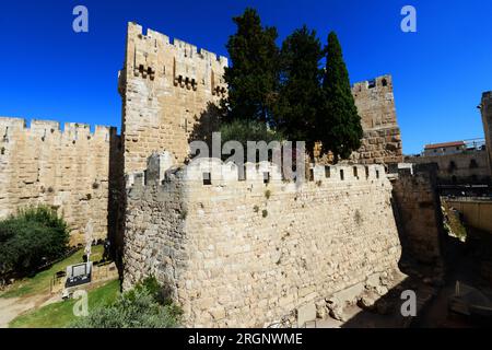 La Citadelle près de la porte de Jaffa dans la vieille ville de Jérusalem. Banque D'Images