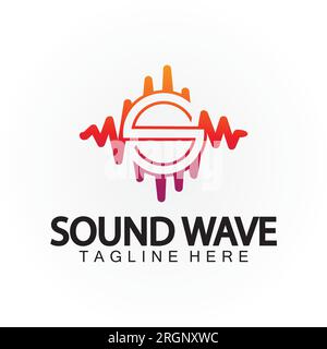 Lettre S son musique Audio égaliseur vocal Volume forme d'onde fréquence conception de logo vectoriel coloré Illustration de Vecteur