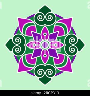 Simple Mandala Colouring Book ou adultes et enfants avec Fun Ayesha Illustration de Vecteur