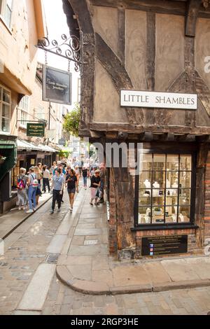 Shambles York, vieille ville historique de York, bâtiment médiéval de York. Banque D'Images