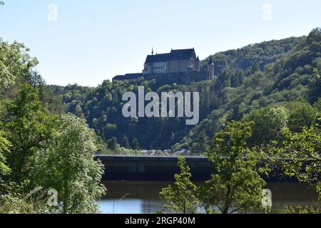 Château de Vianden, notre côté vallée Banque D'Images