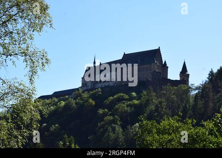 Château de Vianden, notre côté vallée Banque D'Images