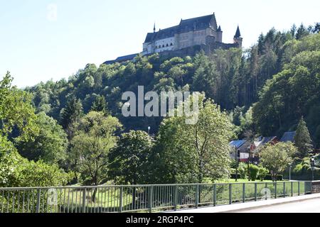 Château de Vianden, notre côté vallée Banque D'Images