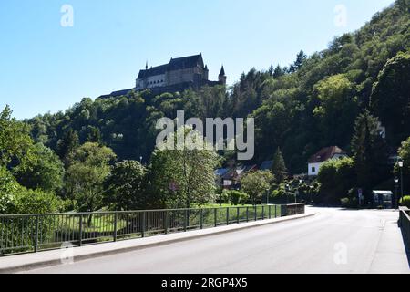 Château de Vianden, notre côté vallée Banque D'Images