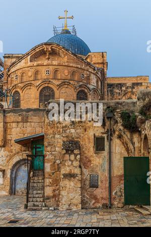 Monastère de Deir Sultan ou monastère éthiopien au sommet de l'église du Saint-Sépulcre à Jérusalem, Israël Banque D'Images