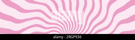 Fond de tourbillon de crème glacée rose et de bonbons, motifs vortex de sucette entremêlés avec des éléments de fraise et de cirque. Motif spirale rétro. Vecteur plat i Illustration de Vecteur