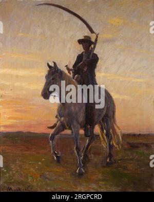 Jeune récolteuse rentrant chez elle. 1915 par Michael Peter Ancher Banque D'Images