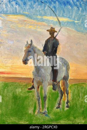 Jeune récolteuse rentrant chez elle. Étude. Circa 1915 par Michael Peter Ancher Banque D'Images