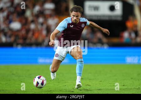 Valencia, Espagne. 05 août 2023. Matty Cash d'Aston Villa lors du match amical de pré-saison entre le Valencia FC et l'Aston Villa FC joué au Mestalla Stadium le 5 août 2023 à Valence, Espagne. (Photo Alex Carreras/PRESSINPHOTO) crédit : PRESSINPHOTO SPORTS AGENCY/Alamy Live News Banque D'Images