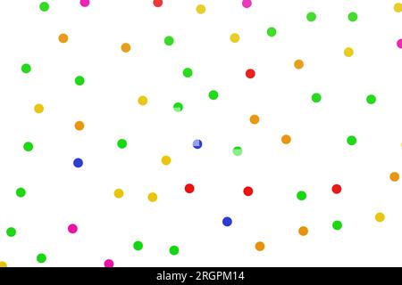 Confettis multicolores à partir de cercles sur un fond blanc isolé. rendu 3d. Banque D'Images