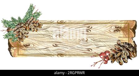 Collection de cartes postales aquarelles avec Noël et hiver. Poinsettia, houx, jouets d'arbre de Noël, symboles de vacances. Convient à la conception de poteau Banque D'Images