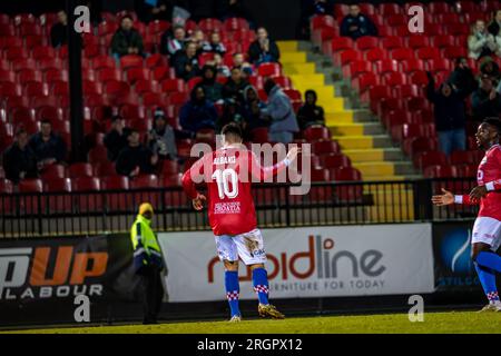 10 août 2023. Melbourne Knights football Club, Victoria, Australie. Melbourne Knights vs Lions FC lors de la manche de la coupe d'Australie 32 au Melbourne Knights football Club, Sunshine North. Banque D'Images