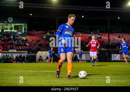 10 août 2023. Melbourne Knights football Club, Victoria, Australie. Melbourne Knights vs Lions FC lors de la manche de la coupe d'Australie 32 au Melbourne Knights football Club, Sunshine North. Banque D'Images