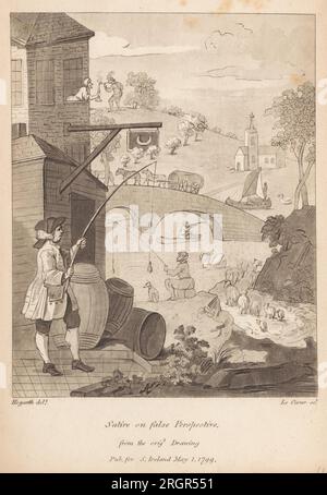 Satire on False perspective 1799 de William Hogarth Banque D'Images