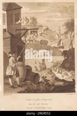 Satire on False perspective 1799 de William Hogarth Banque D'Images