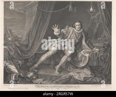 M. Garrick dans le personnage de Richard III 1746 par William Hogarth Banque D'Images