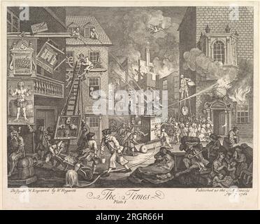 The Times, plate 1 7 septembre 1762 par William Hogarth Banque D'Images