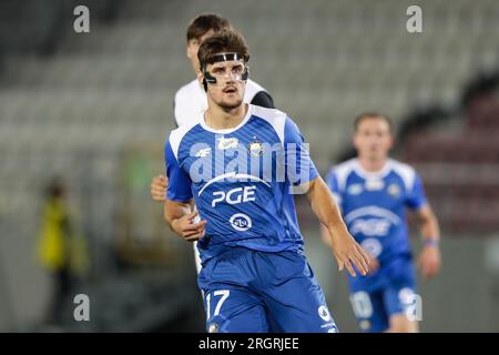 Cracovie, Pologne. 07 août 2023. ILLIA Shkuryn de Stal Mielec vu lors du match de football polonais PKO Ekstraklasa League 2023/2024 entre Puszcza Niepolomice et Stal Mielec au stade de Cracovia. Score final ; Puszcza Niepolomice 1:0 Stal Mielec. (Photo Grzegorz Wajda/SOPA Images/Sipa USA) crédit : SIPA USA/Alamy Live News Banque D'Images