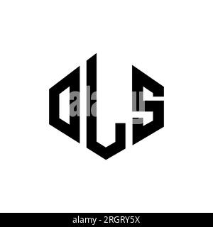 Logo de lettre OLS avec forme polygonale. Logo en forme de polygone et de cube OLS. Modèle de logo vectoriel hexagone OLS couleurs blanc et noir. Monogr. Vidange d'huile Illustration de Vecteur