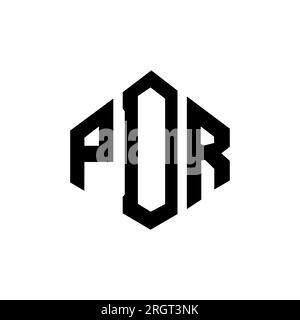 Logo PDR avec forme polygonale. Logo en forme de polygone et de cube PDR. Modèle de logo vectoriel hexagone PDR couleurs blanc et noir. Monogr. PDR Illustration de Vecteur