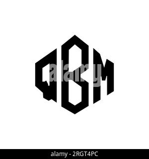 Design de logo de lettre QBM avec forme de polygone. Design de logo en forme de polygone et de cube QBM. Modèle de logo vectoriel QBM hexagone couleurs blanches et noires. QBM monogr Illustration de Vecteur