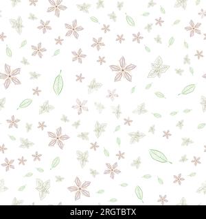 Motif sans couture de feuilles d'automne sur fond blanc Illustration de Vecteur
