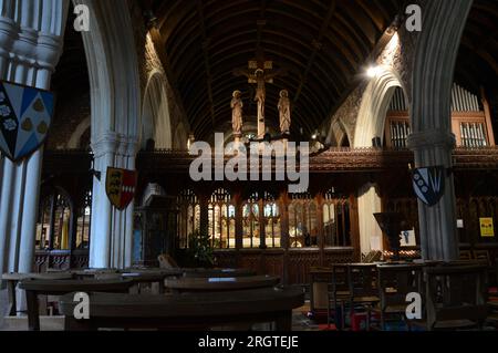 Belle et ancienne église de St George et St Mary Cockington, Torquay Banque D'Images