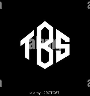 Logo de lettre TBS avec forme de polygone. Logo en forme de polygone et de cube TBS. Modèle de logo vectoriel hexagone TBS couleurs blanc et noir. TBS monogr Illustration de Vecteur