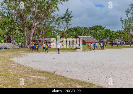 Port Vila, Vanuatu - 23 juin 2023 : les enfants jouent dans une journée sportive à Port Vila, Vanuatu Banque D'Images