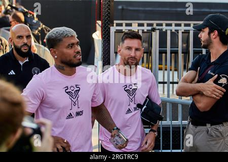 17-Josef Martínez d'Inter Miami, 10-Lionel Messi d'Inter Miami. Fort Lauderdale, FL, États-Unis. 11 août 2023. Crédit : Yaroslav Sabitov/YES Market Media/Alamy Live News Banque D'Images