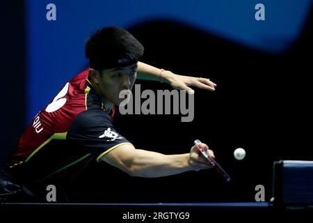 Rio de Janeiro, Brésil. 11 août 2023. Dang QIU (GER) concourt lors du match en simple masculin contre Vitor Ishiy (BRA), lors de la ronde 16 du candidat WTT Rio de Janeiro 2023, à l'Arena Carioca 1, à Rio de Janeiro le 11 août. Photo : Satiro Sodr/DiaEsportivo/Alamy Live News crédit : DiaEsportivo/Alamy Live News Banque D'Images