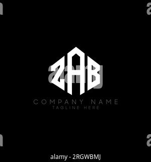 Conception de logo de lettre ZAB avec forme de polygone. Monogramme de logo polygone ZAB. Logo ZAB cube. Modèle de logo vectoriel ZAB hexagone couleurs blanches et noires. Z Illustration de Vecteur
