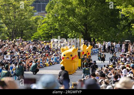 Yokohama, Japon. 11 août 2023. Défilé Pikachu lors des Championnats du monde Pokemon 2023 à Minatomirai, Yokohama. (Photo Stanislav Kogiku/SOPA Images/Sipa USA) crédit : SIPA USA/Alamy Live News Banque D'Images