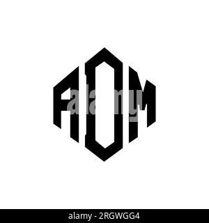 Logo ADM lettre avec forme polygonale. Logo en forme de polygone et de cube ADM. Modèle de logo vectoriel ADM hexagone couleurs blanc et noir. ADM monogr Illustration de Vecteur