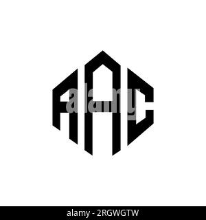 Logo de lettre AAC avec forme de polygone. Logo en forme de polygone AAC et de cube. Modèle de logo vectoriel hexagone AAC couleurs blanches et noires. Monogr. AAC Illustration de Vecteur