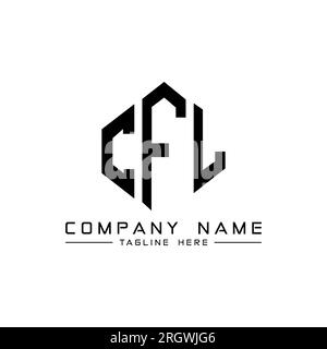 Logo de lettre CFL avec forme de polygone. Logo en forme de polygone et de cube CFL. Modèle de logo vectoriel hexagonal CFL couleurs blanc et noir. CFL monogr Illustration de Vecteur