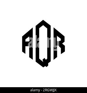 Conception de logo de lettre AQR avec forme de polygone. Design de logo en forme de polygone et de cube AQR. Modèle de logo vectoriel hexagone AQR couleurs blanches et noires. AQR monogr Illustration de Vecteur