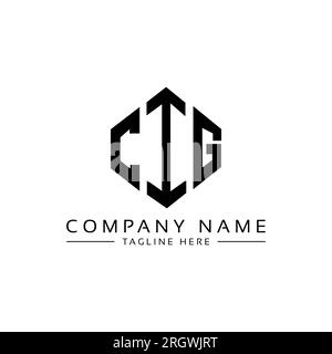 Conception de logo de lettre CIG avec forme de polygone. Design de logo en forme de polygone et de cube CIG. Modèle de logo vectoriel hexagone CIG couleurs blanches et noires. Monogr. CIG Illustration de Vecteur