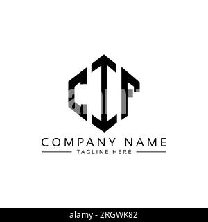 Conception de logo de lettre CIF avec forme de polygone. Conception de logo en forme de polygone et de cube CIF. Modèle de logo vectoriel hexagone CIF couleurs blanches et noires. CIF monogr Illustration de Vecteur