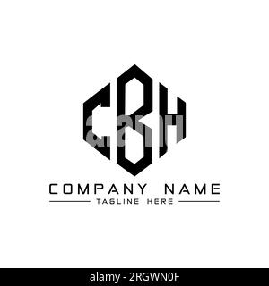Conception de logo de lettre CBH avec forme de polygone. CBH polygone et design de logo en forme de cube. Modèle de logo vectoriel CBH hexagone couleurs blanches et noires. CBH monogr Illustration de Vecteur