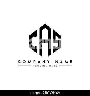 Conception de logo de lettre cas avec forme de polygone. Conception de logo en forme de polygone et de cube cas. Modèle de logo vectoriel hexagone cas couleurs blanches et noires. Cas monogr Illustration de Vecteur